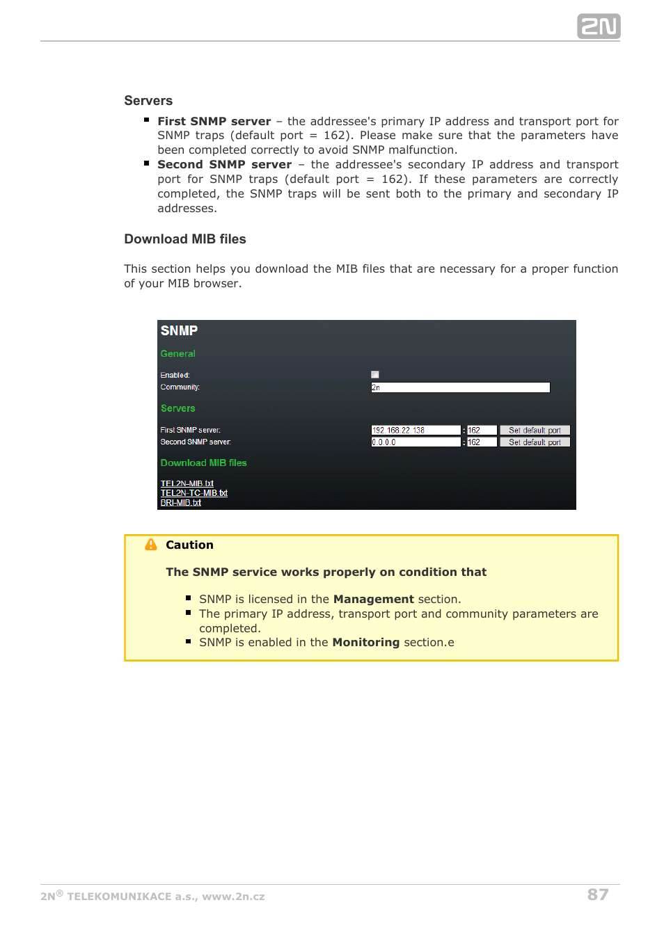 2N BRI Lite/Enterprise v1.4 User Manual | Page 87 / 132