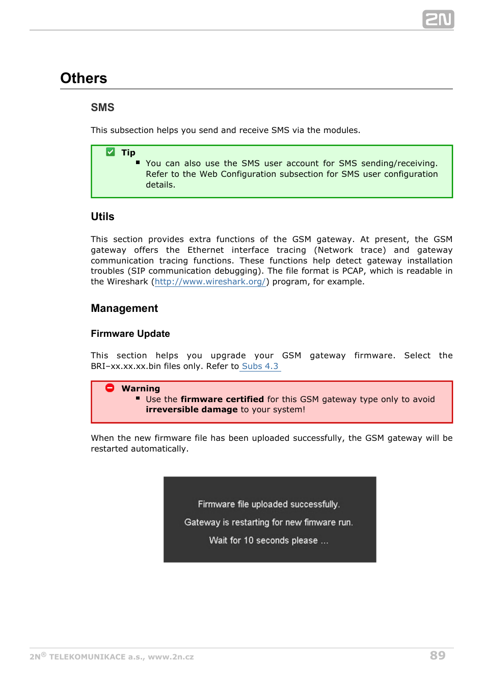 Others, Utils, Management | 2N BRI Lite/Enterprise v1.4 User Manual | Page 89 / 132