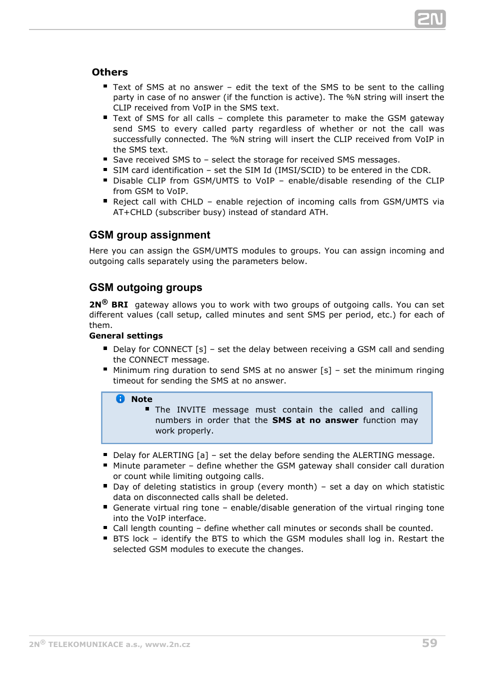 Gsm group assignment, Gsm outgoing groups | 2N BRI Lite/Enterprise v1.3 User Manual | Page 59 / 100