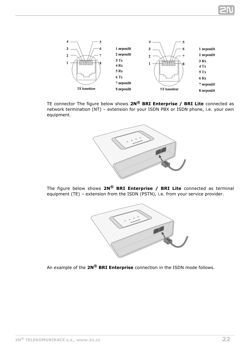 2N BRI Lite/Enterprise v1.2 User Manual | Page 22 / 101