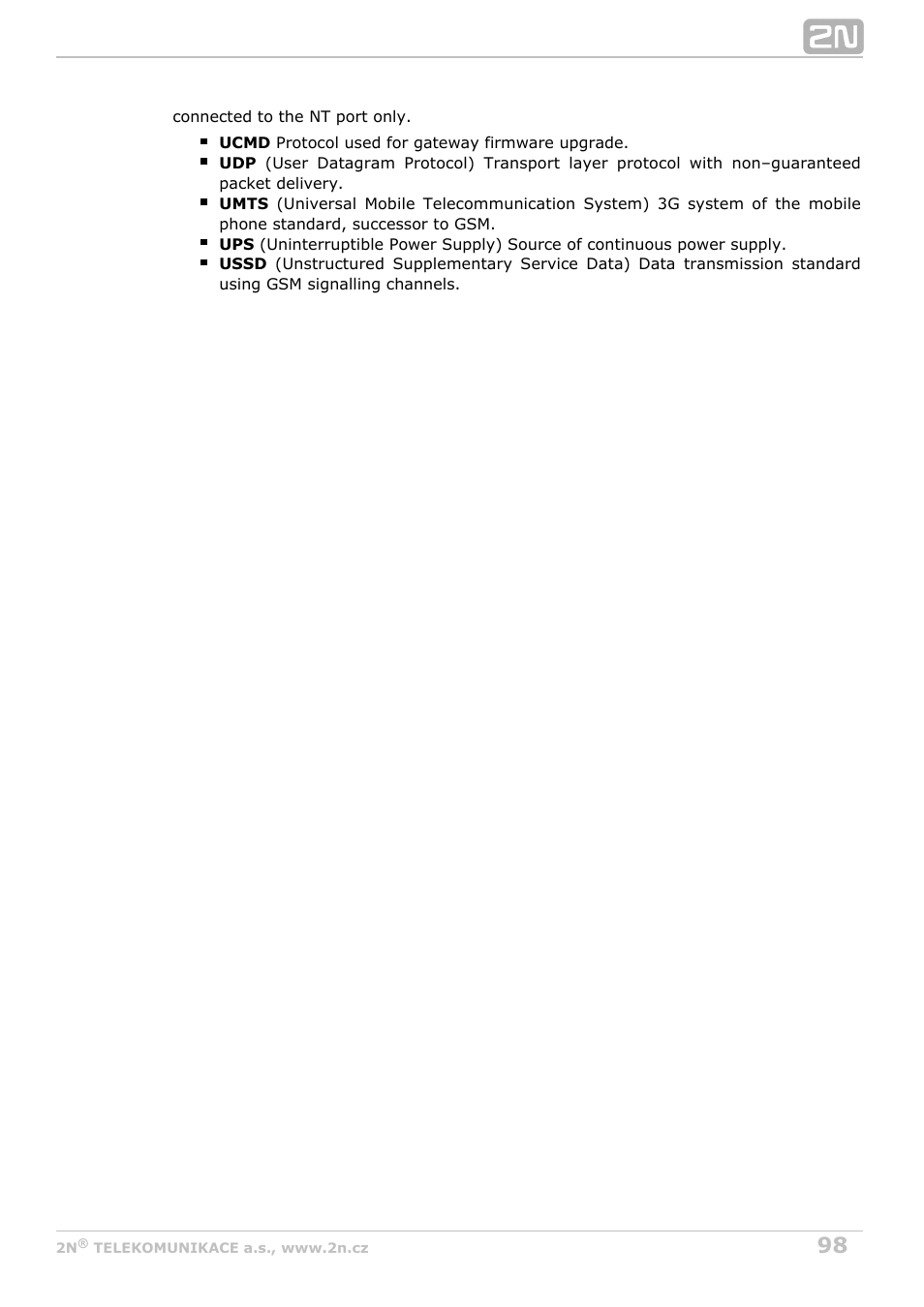 2N BRI Lite/Enterprise v1.2 User Manual | Page 98 / 101