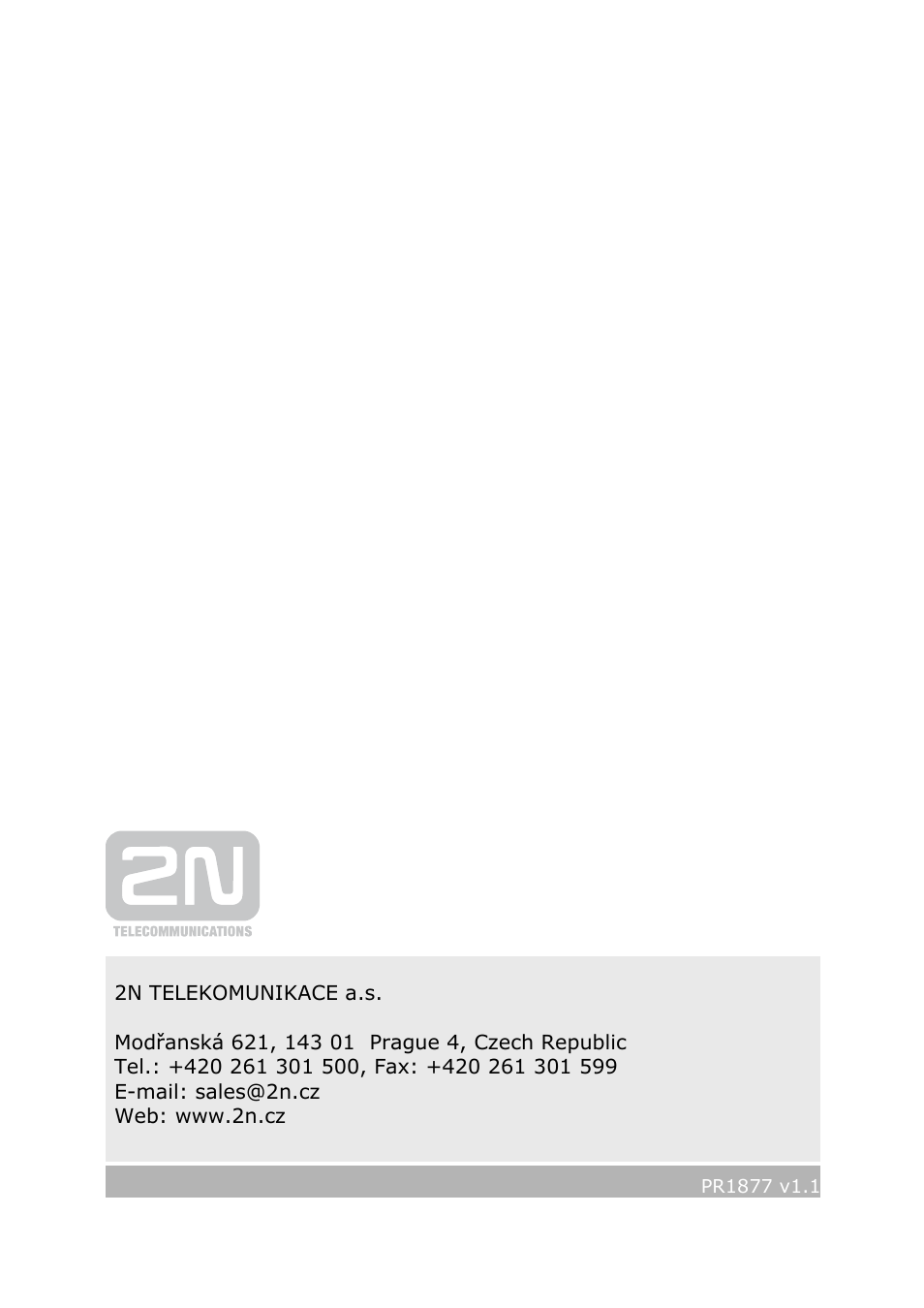 2N BRI Lite/Enterprise v1.1 User Manual | Page 109 / 109