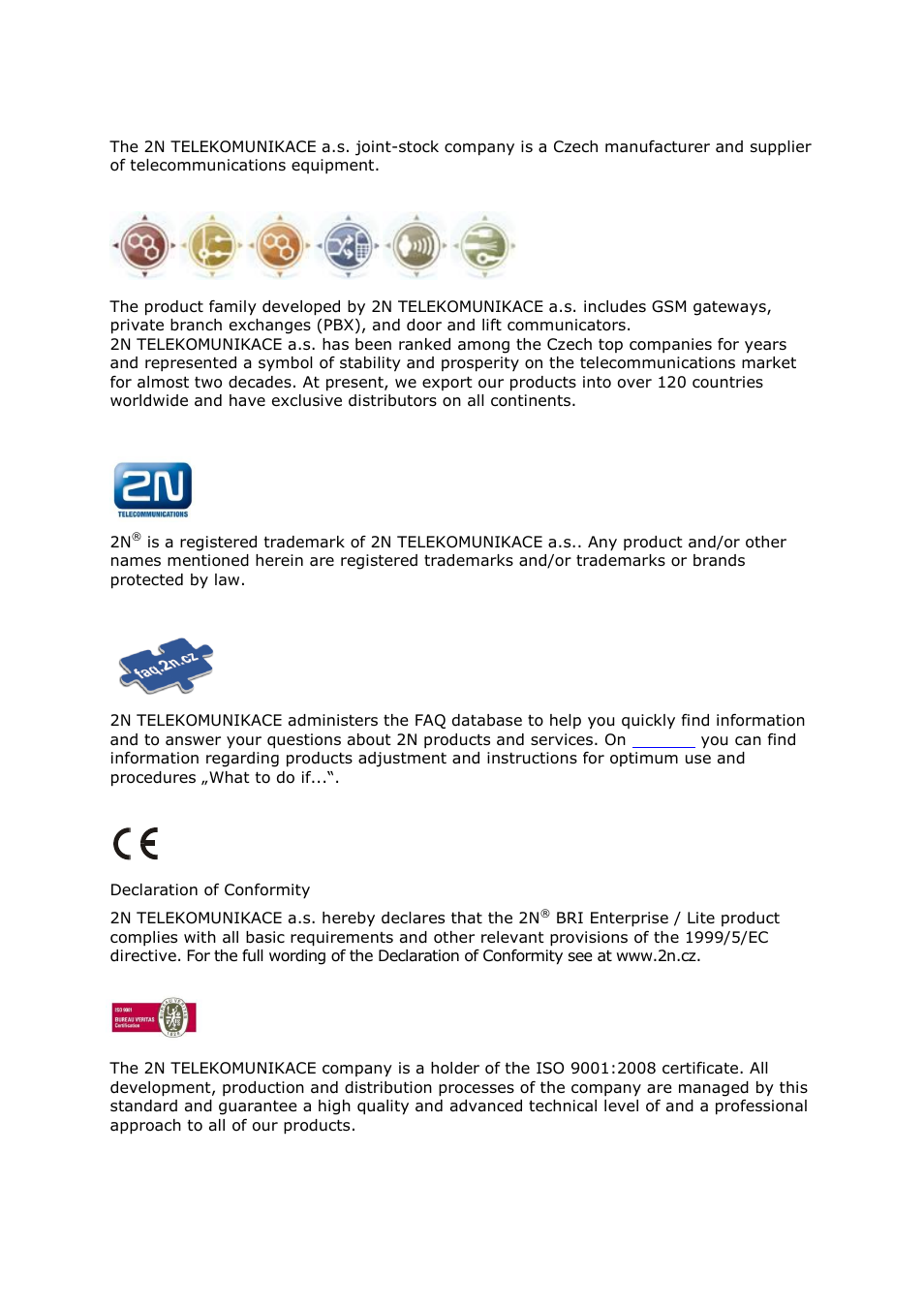 2N BRI Lite/Enterprise v1.1 User Manual | Page 2 / 109
