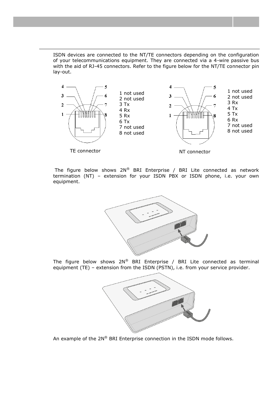 Nt and te connectors, Brief installation guide 2.2 | 2N BRI Lite/Enterprise v1.1 User Manual | Page 30 / 109