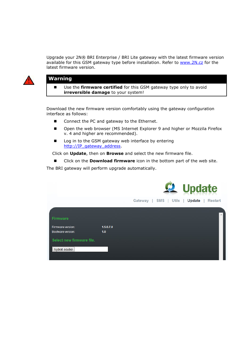 Firmware version, 3 firmware version | 2N BRI Lite/Enterprise v1.1 User Manual | Page 52 / 109