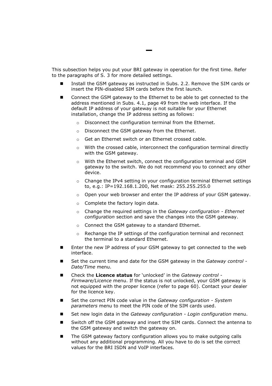 Basic configuration, Step by step, Basic configuration – step by step | 5 basic configuration – step by step | 2N BRI Lite/Enterprise v1.1 User Manual | Page 54 / 109