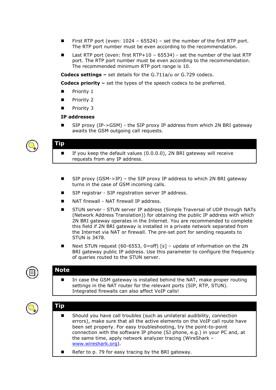 2N BRI Lite/Enterprise v1.1 User Manual | Page 65 / 109