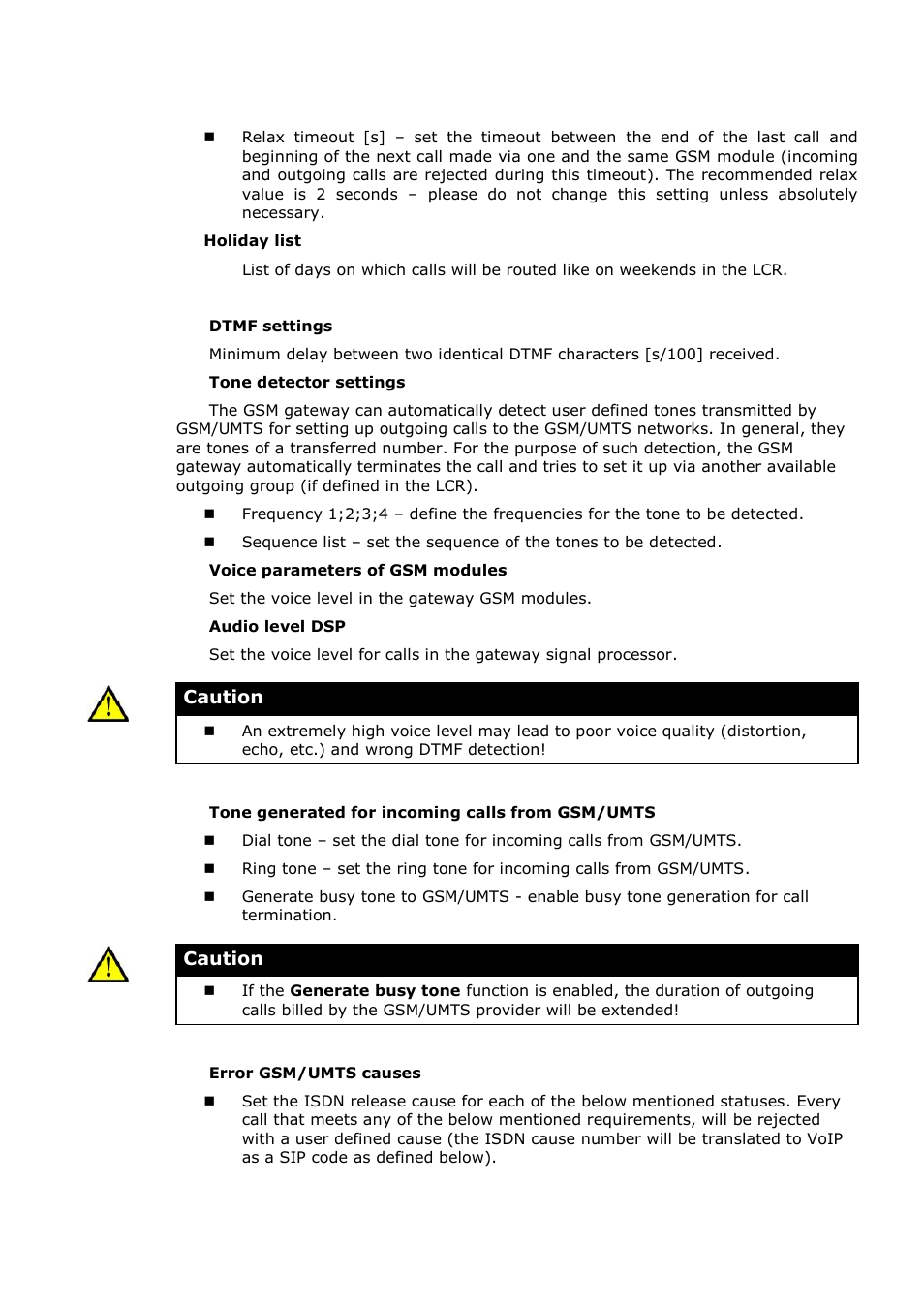 Caution | 2N BRI Lite/Enterprise v1.1 User Manual | Page 68 / 109