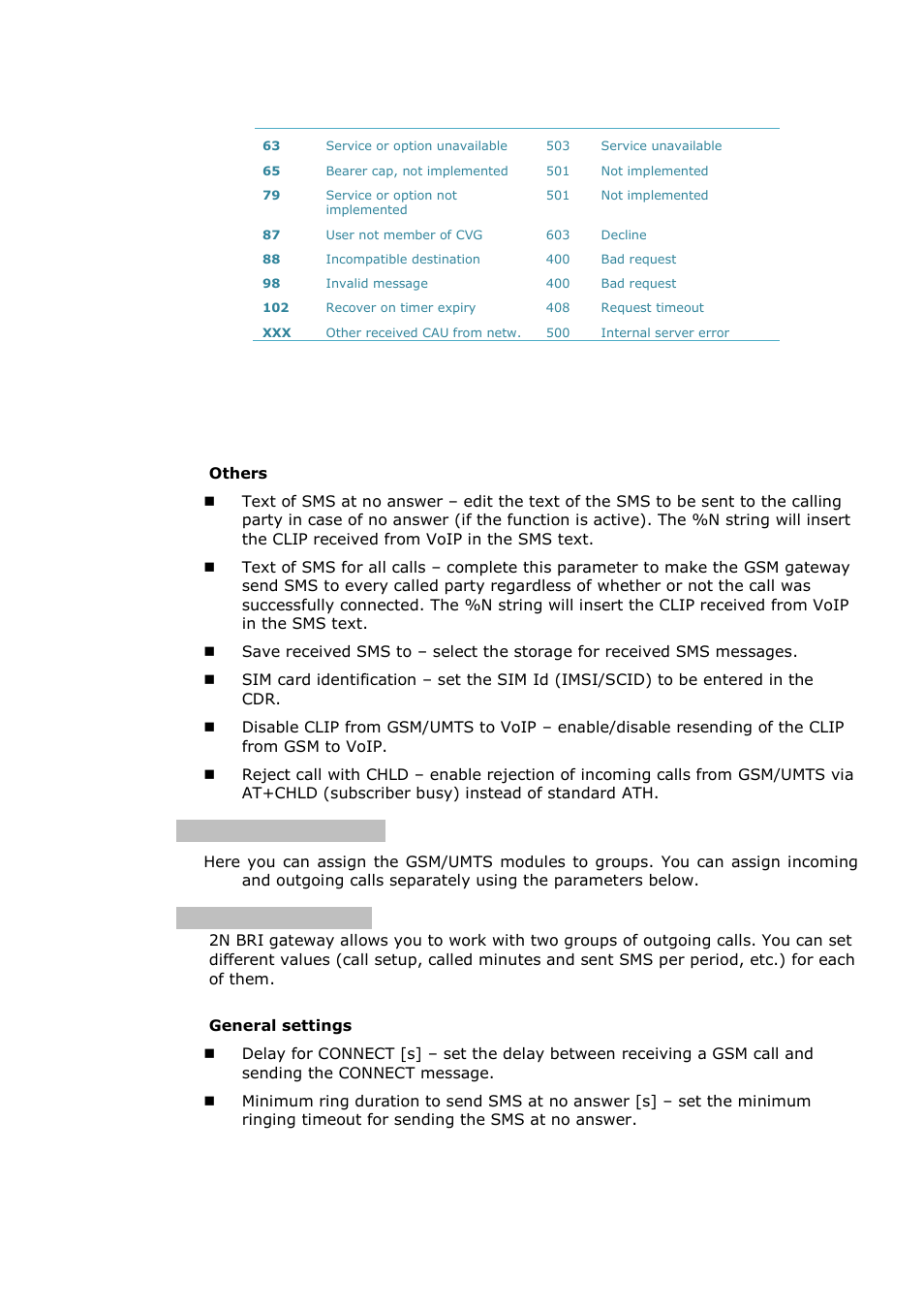 Gsm group assignment, Gsm outgoing groups | 2N BRI Lite/Enterprise v1.1 User Manual | Page 70 / 109