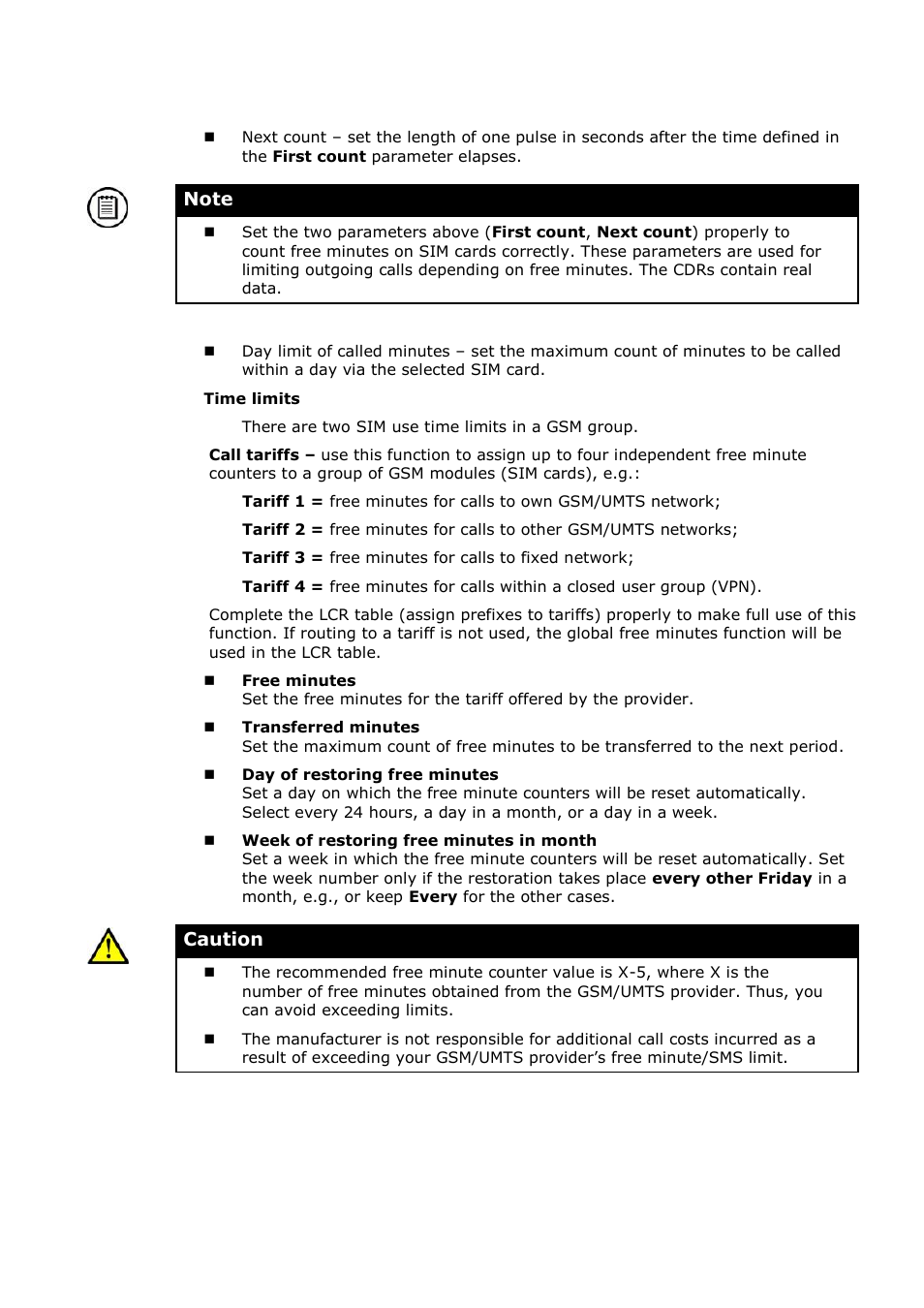 Caution | 2N BRI Lite/Enterprise v1.1 User Manual | Page 73 / 109