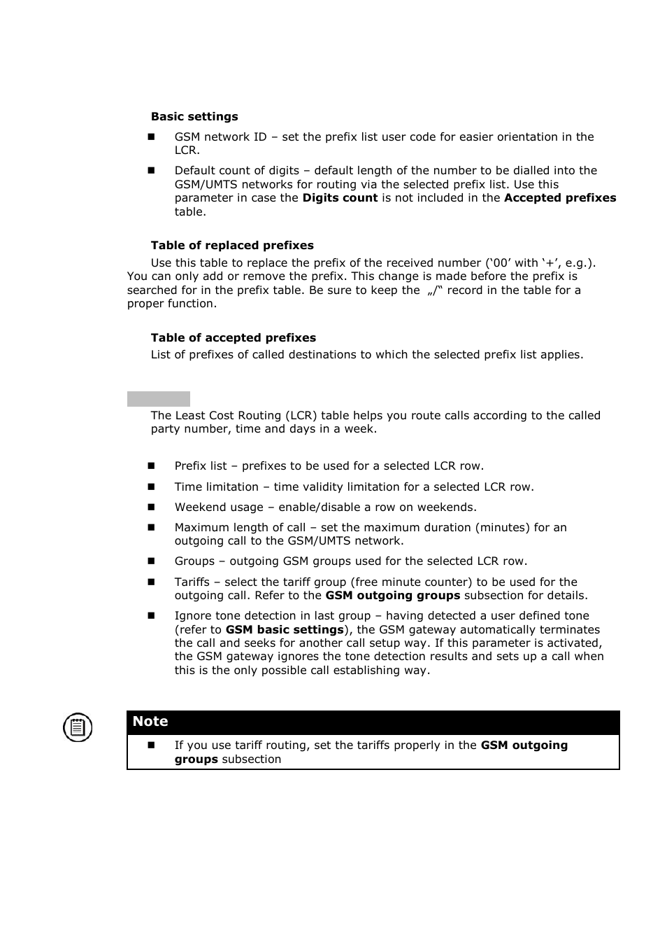 Lcr table | 2N BRI Lite/Enterprise v1.1 User Manual | Page 76 / 109