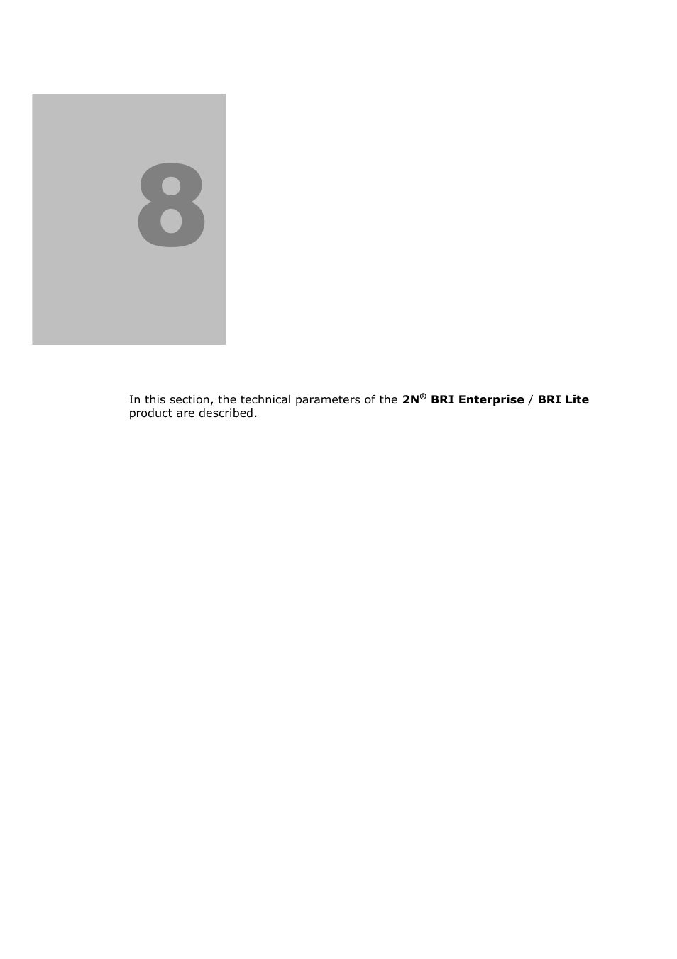Technical parameters | 2N BRI Lite/Enterprise v1.1 User Manual | Page 97 / 109