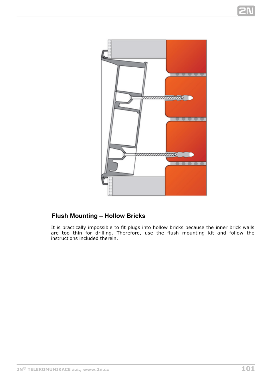 Flush mounting – hollow bricks | 2N Lift8 v1.6.0 User Manual | Page 101 / 247