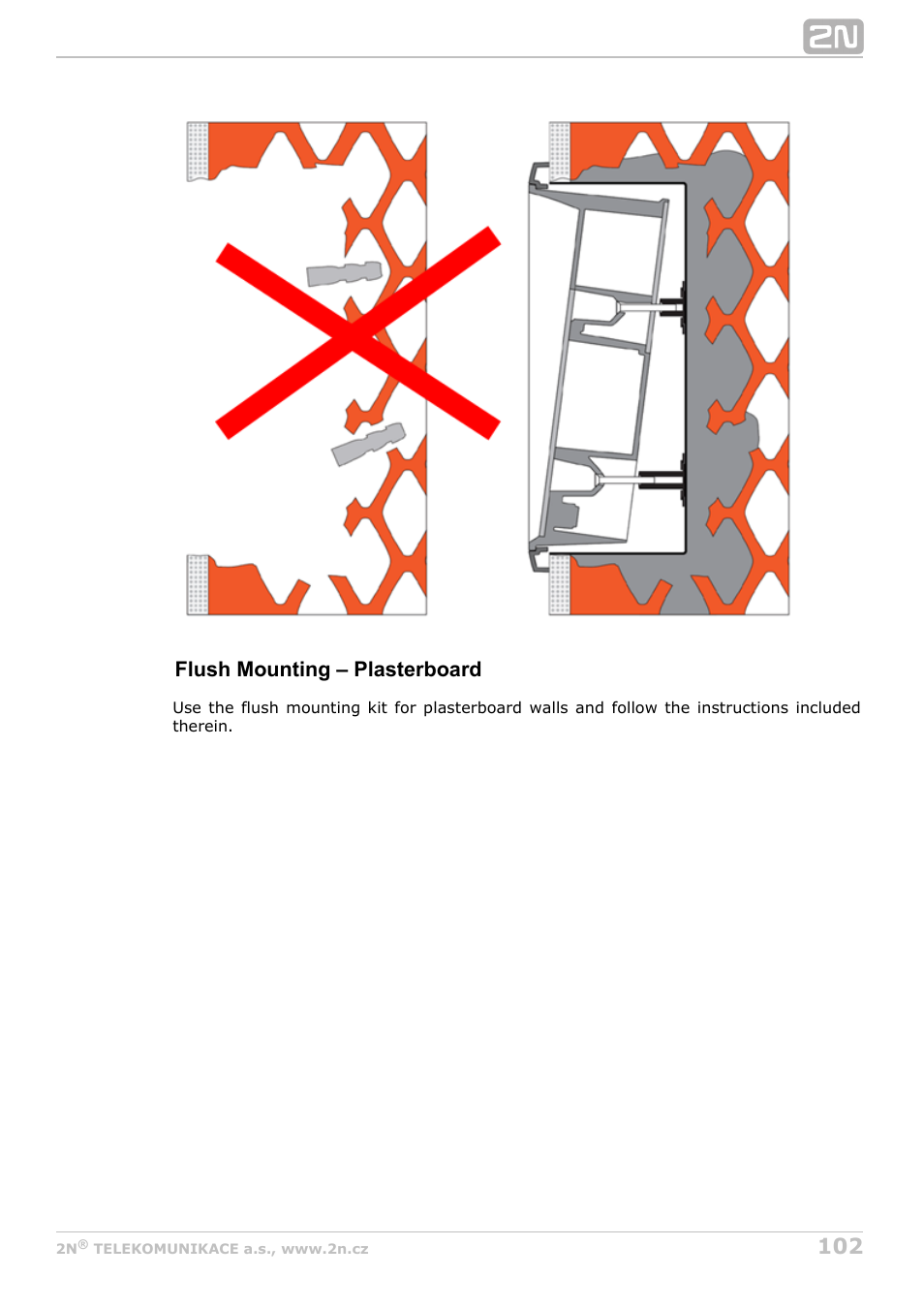 Flush mounting – plasterboard | 2N Lift8 v1.6.0 User Manual | Page 102 / 247