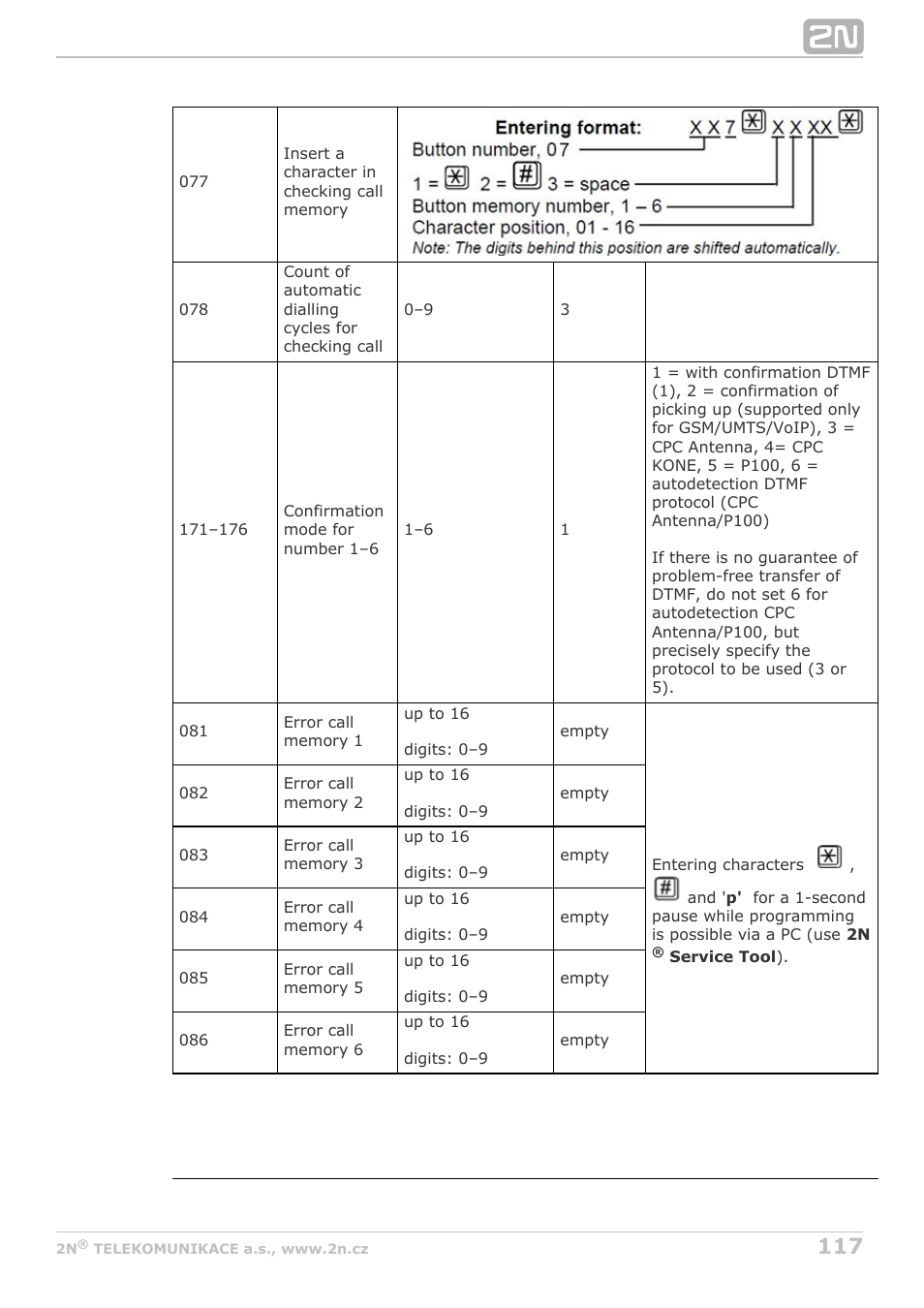 2N Lift8 v1.6.0 User Manual | Page 117 / 247