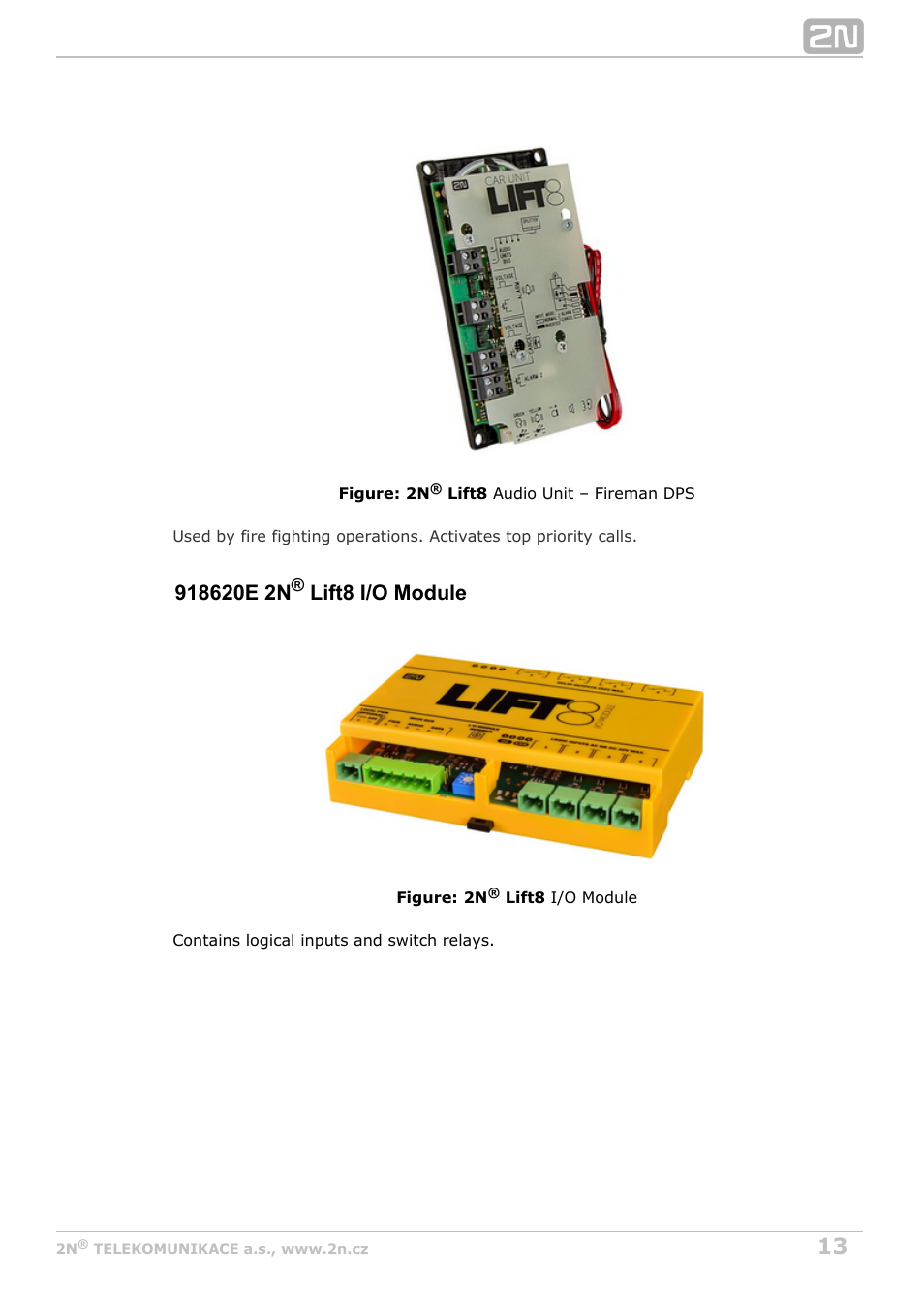 2N Lift8 v1.6.0 User Manual | Page 13 / 247