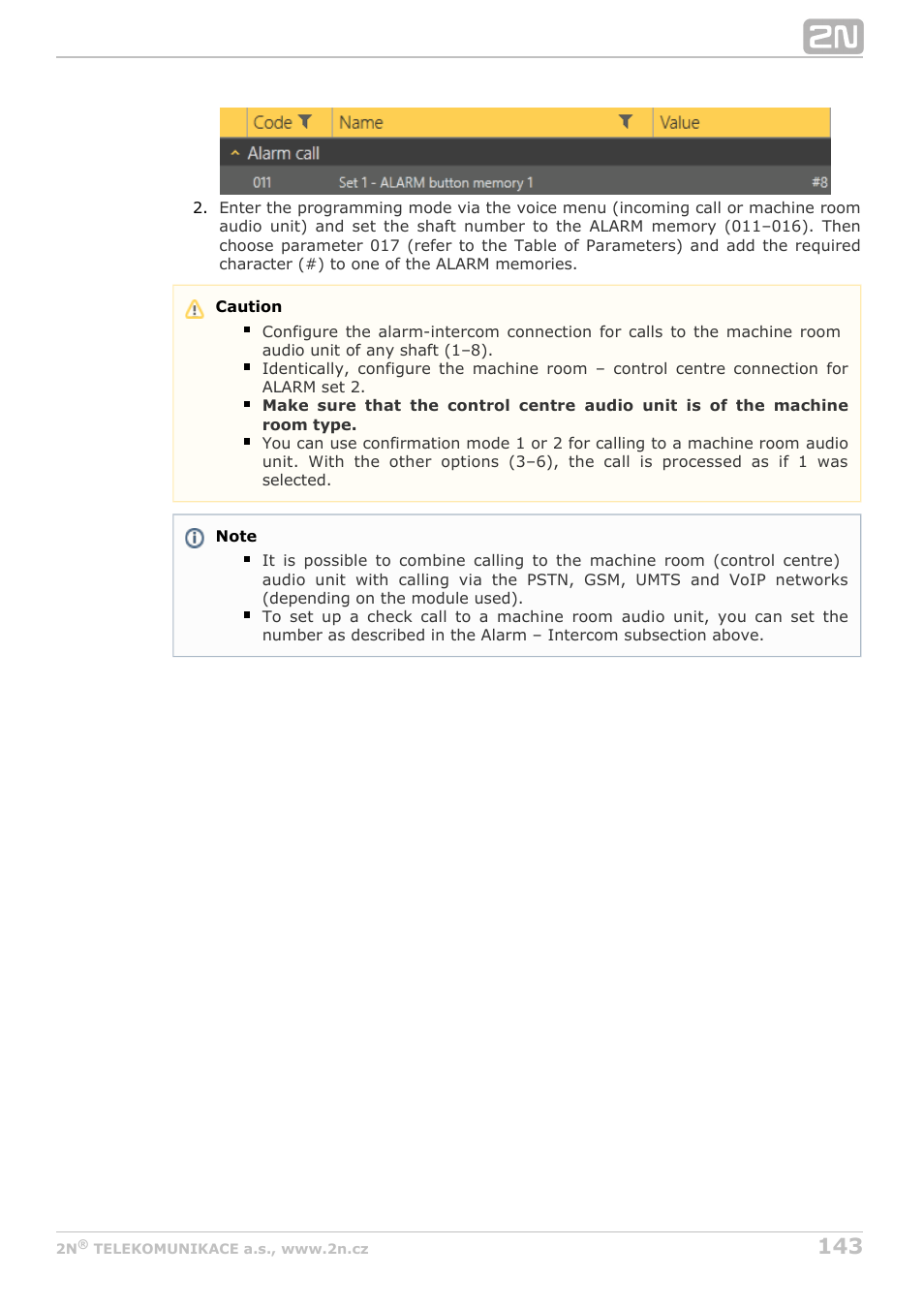 2N Lift8 v1.6.0 User Manual | Page 143 / 247