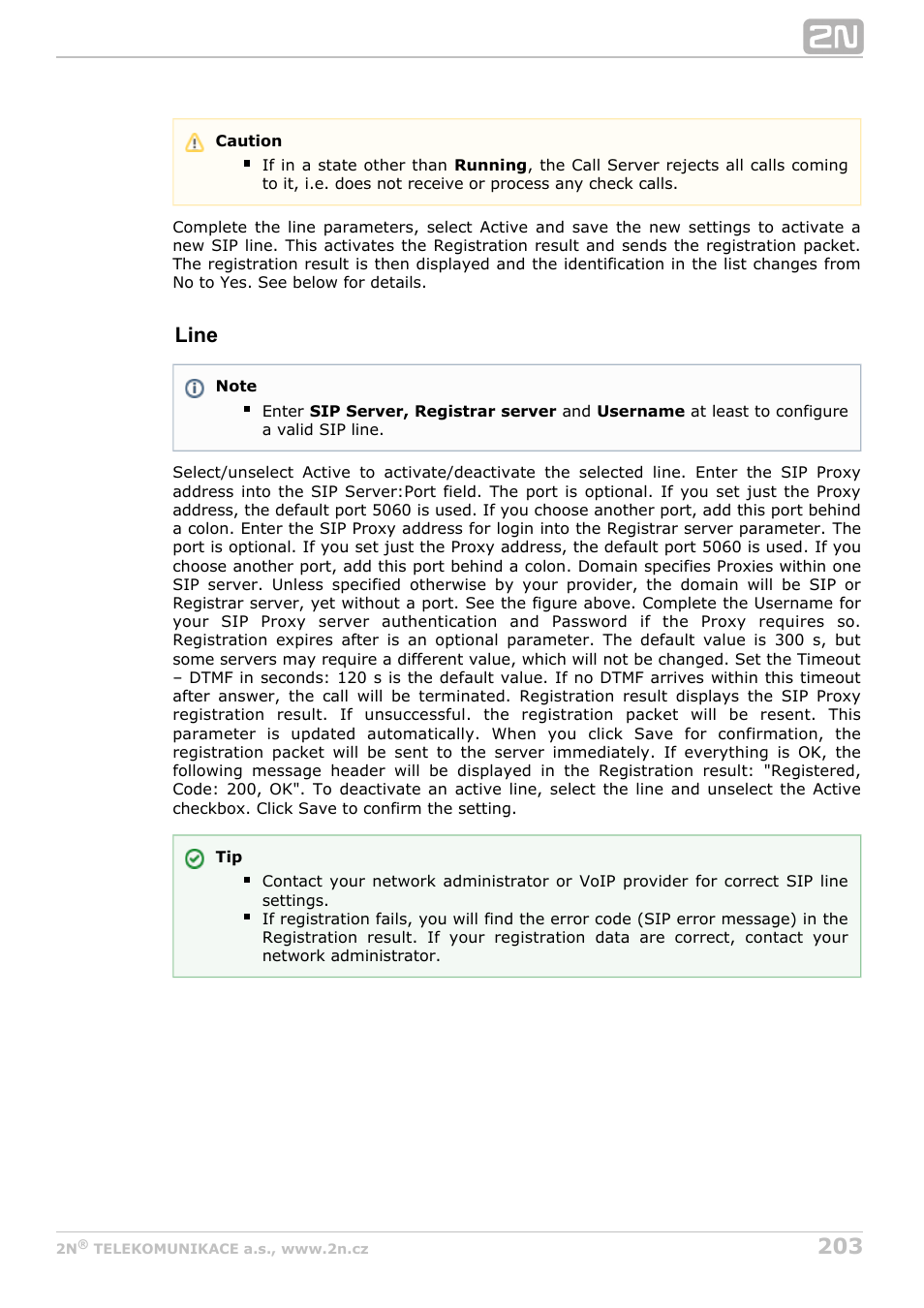 Line | 2N Lift8 v1.6.0 User Manual | Page 203 / 247