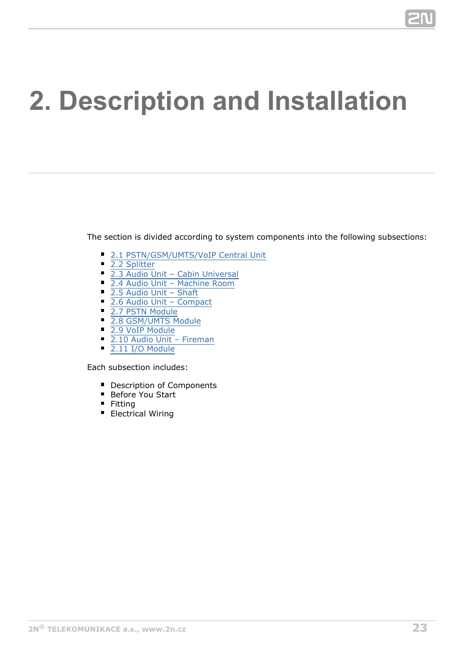 Description and installation | 2N Lift8 v1.6.0 User Manual | Page 23 / 247