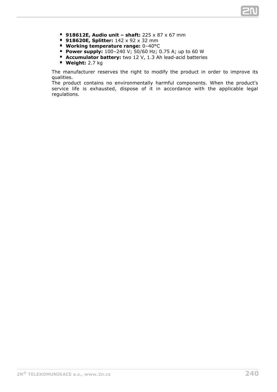 2N Lift8 v1.6.0 User Manual | Page 240 / 247