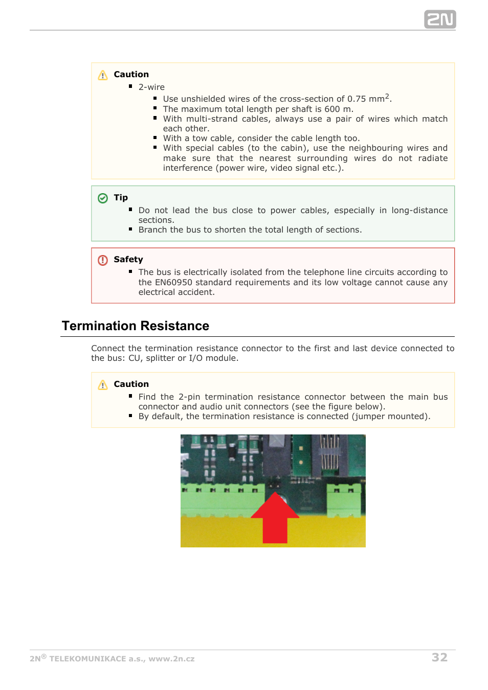 Termination resistance | 2N Lift8 v1.6.0 User Manual | Page 32 / 247