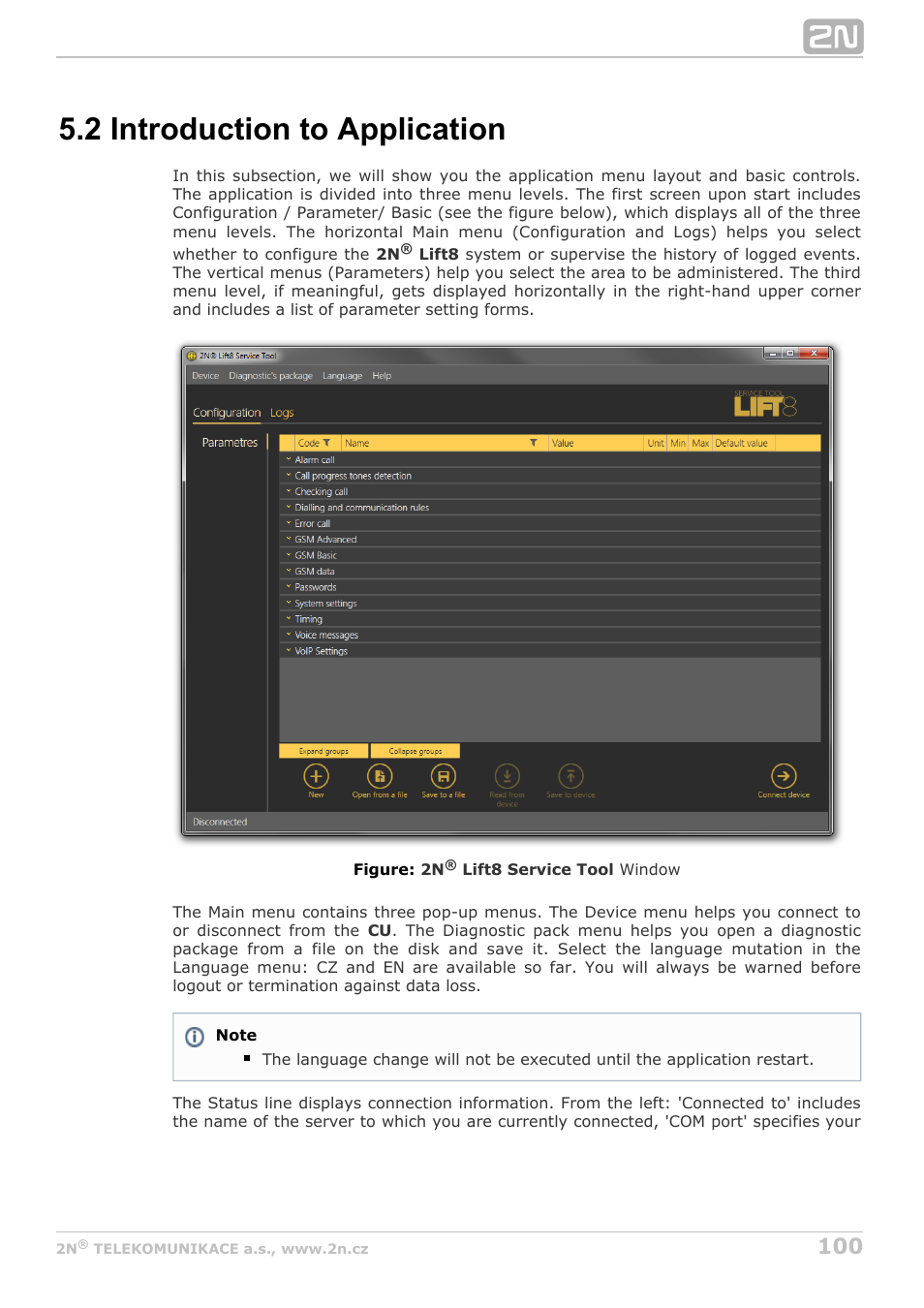 2 introduction to application | 2N Lift8 v1.5.2 User Manual | Page 100 / 185