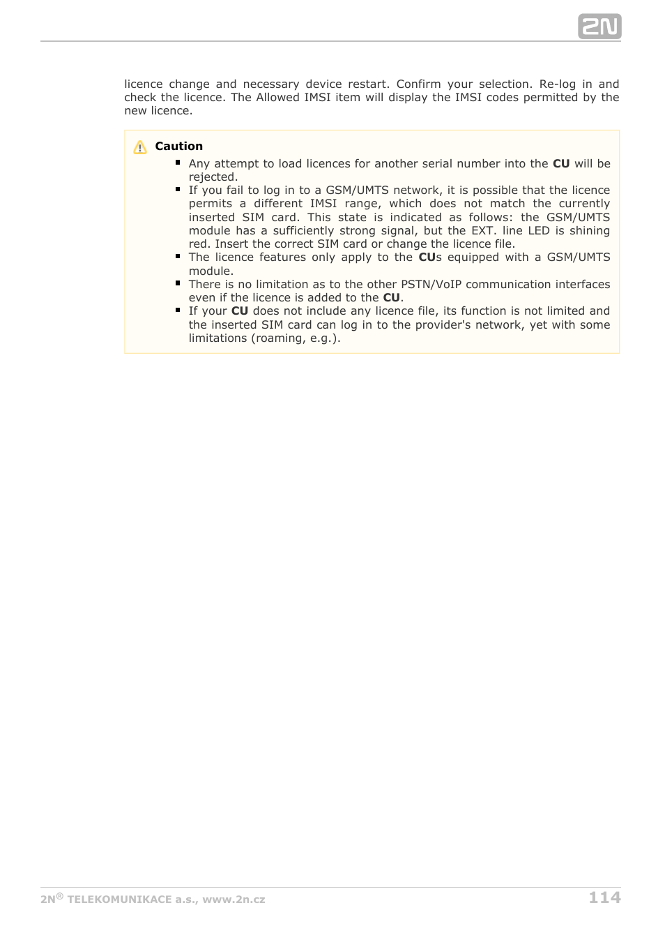 2N Lift8 v1.5.2 User Manual | Page 114 / 185