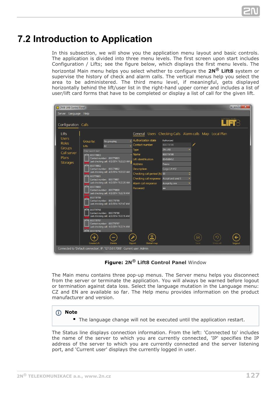 2 introduction to application | 2N Lift8 v1.5.2 User Manual | Page 127 / 185