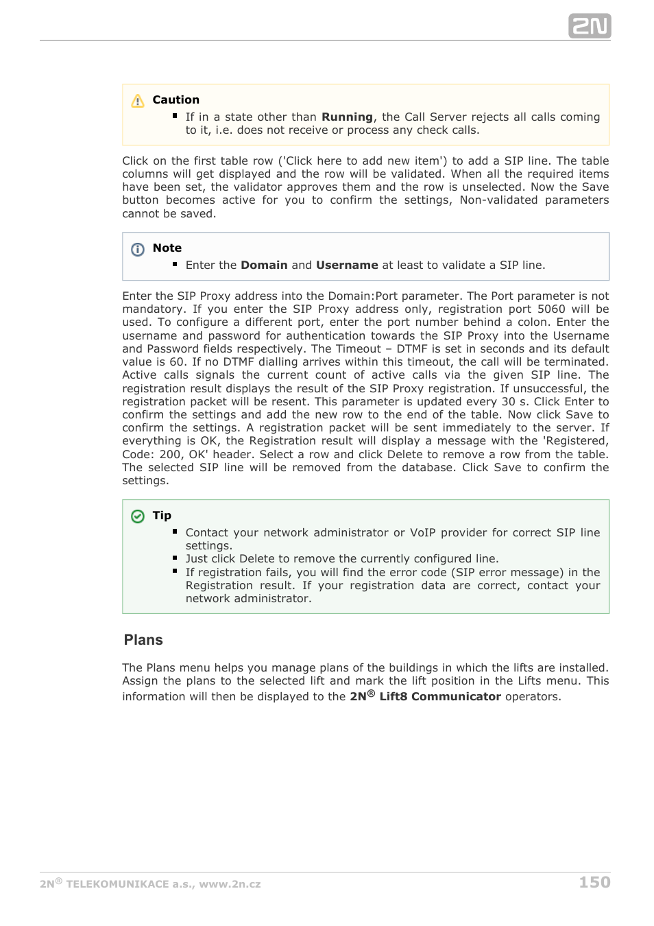 Plans | 2N Lift8 v1.5.2 User Manual | Page 150 / 185