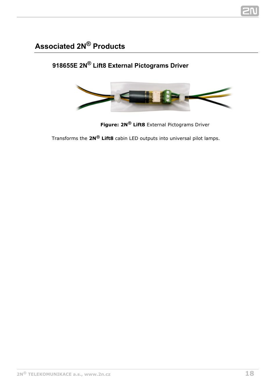 Associated 2n products | 2N Lift8 v1.5.2 User Manual | Page 18 / 185