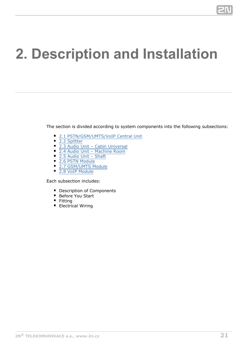 Description and installation | 2N Lift8 v1.5.2 User Manual | Page 21 / 185