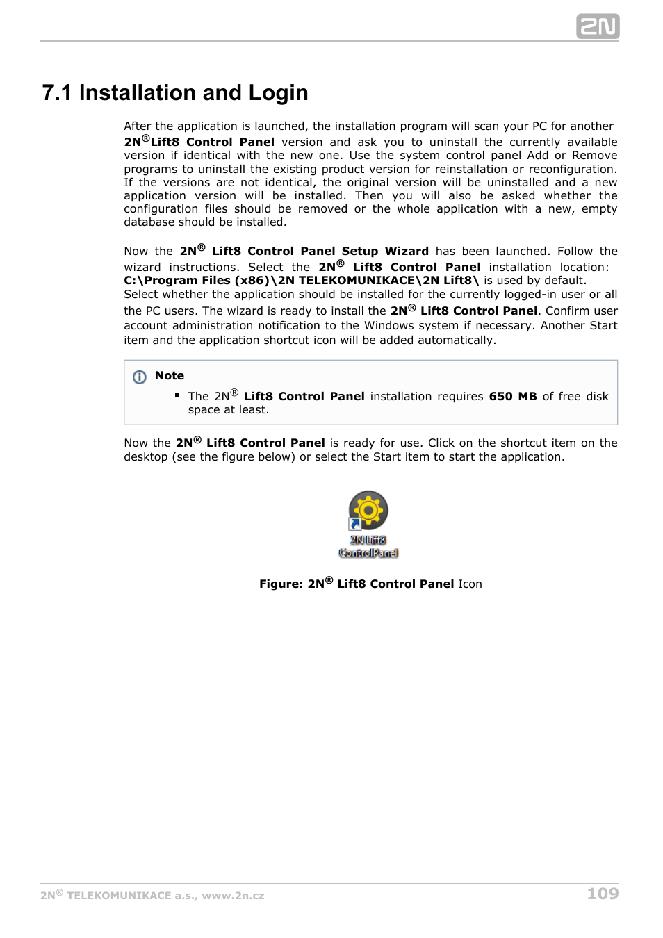 1 installation and login | 2N Lift8 v1.0 User Manual | Page 109 / 164