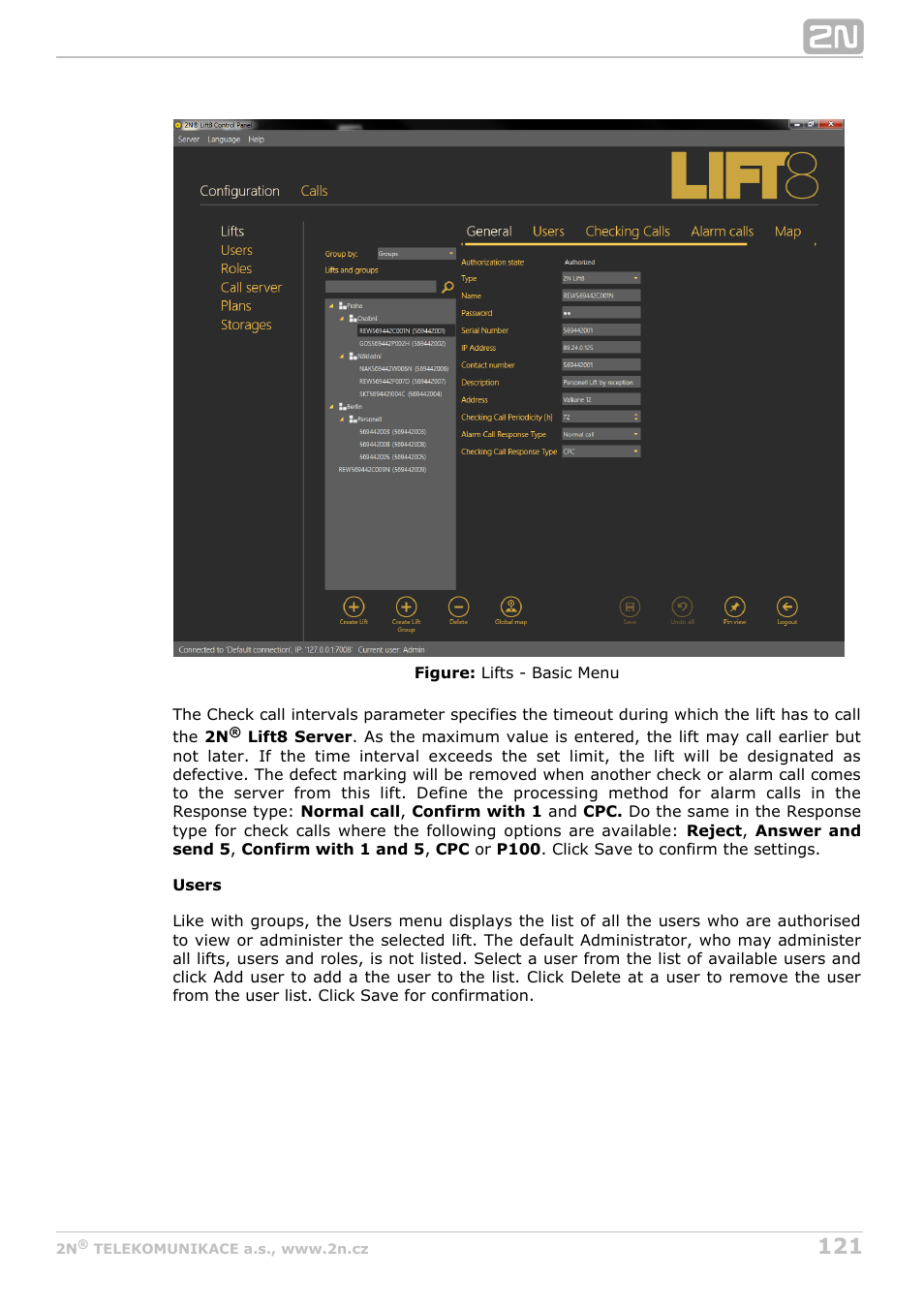 2N Lift8 v1.0 User Manual | Page 121 / 164