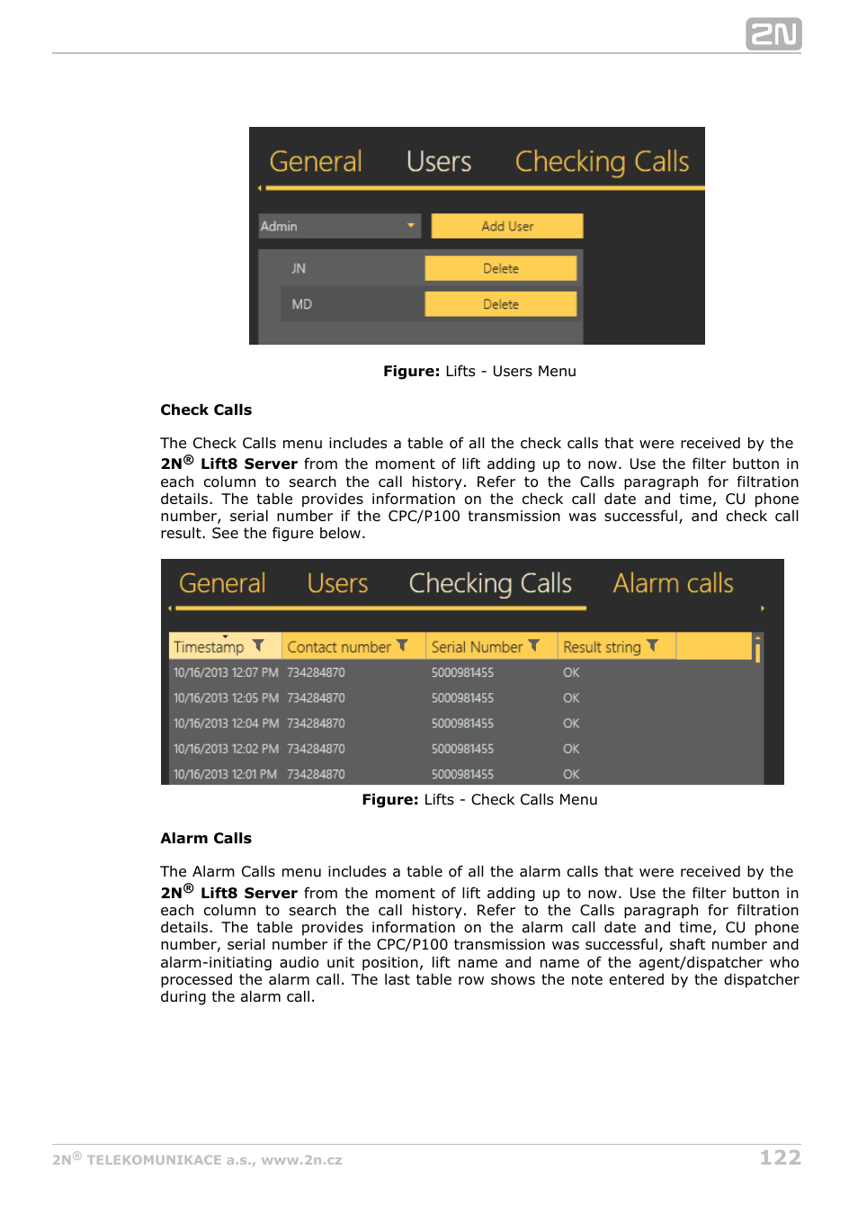 2N Lift8 v1.0 User Manual | Page 122 / 164