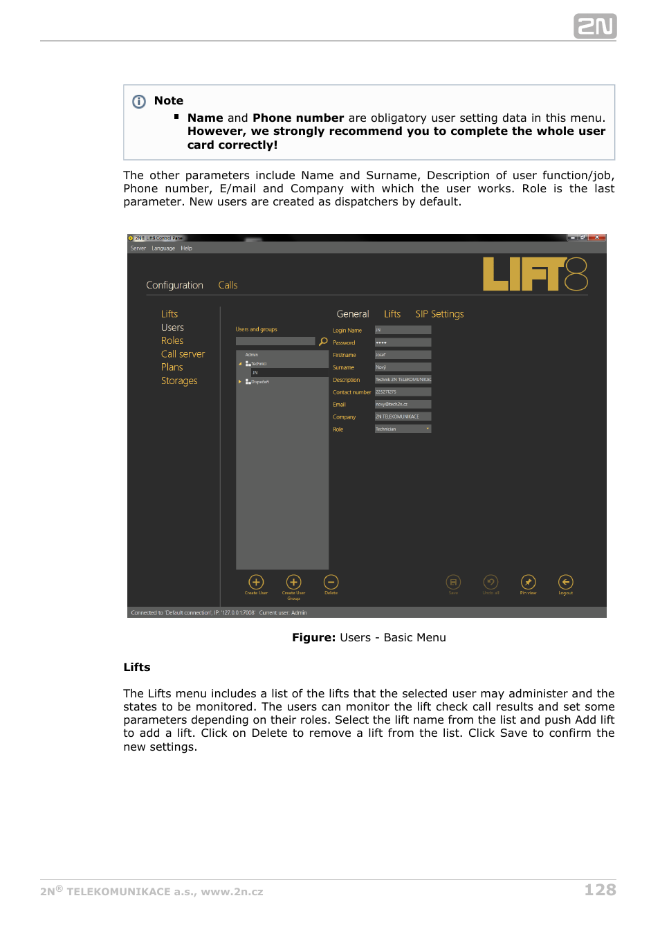 2N Lift8 v1.0 User Manual | Page 128 / 164