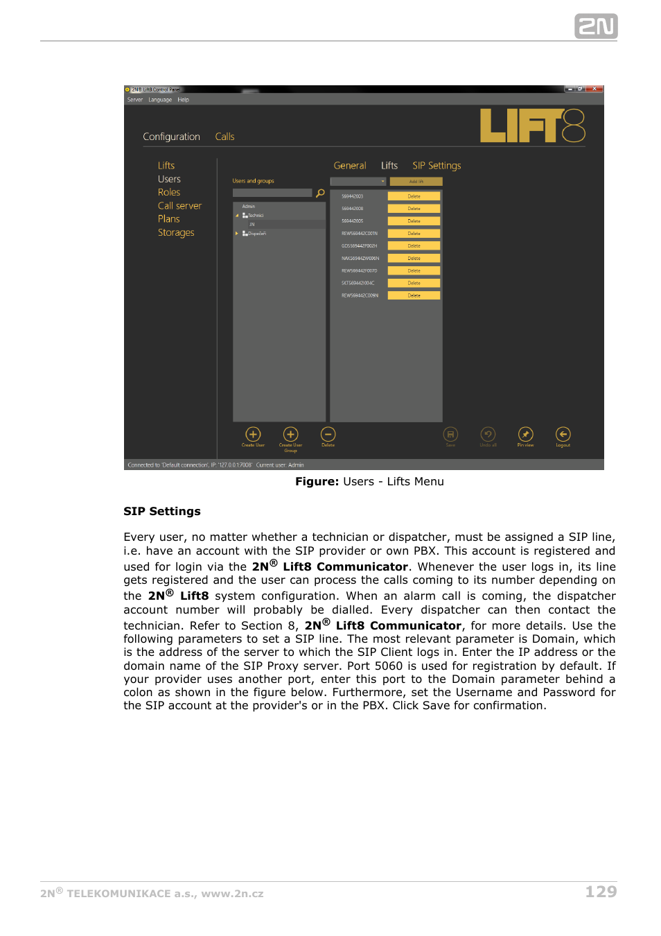 2N Lift8 v1.0 User Manual | Page 129 / 164