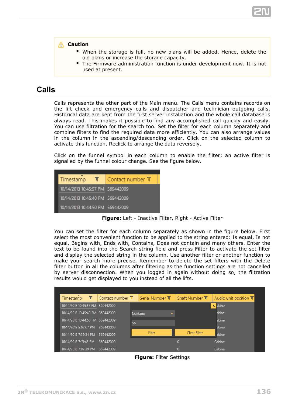 Calls | 2N Lift8 v1.0 User Manual | Page 136 / 164