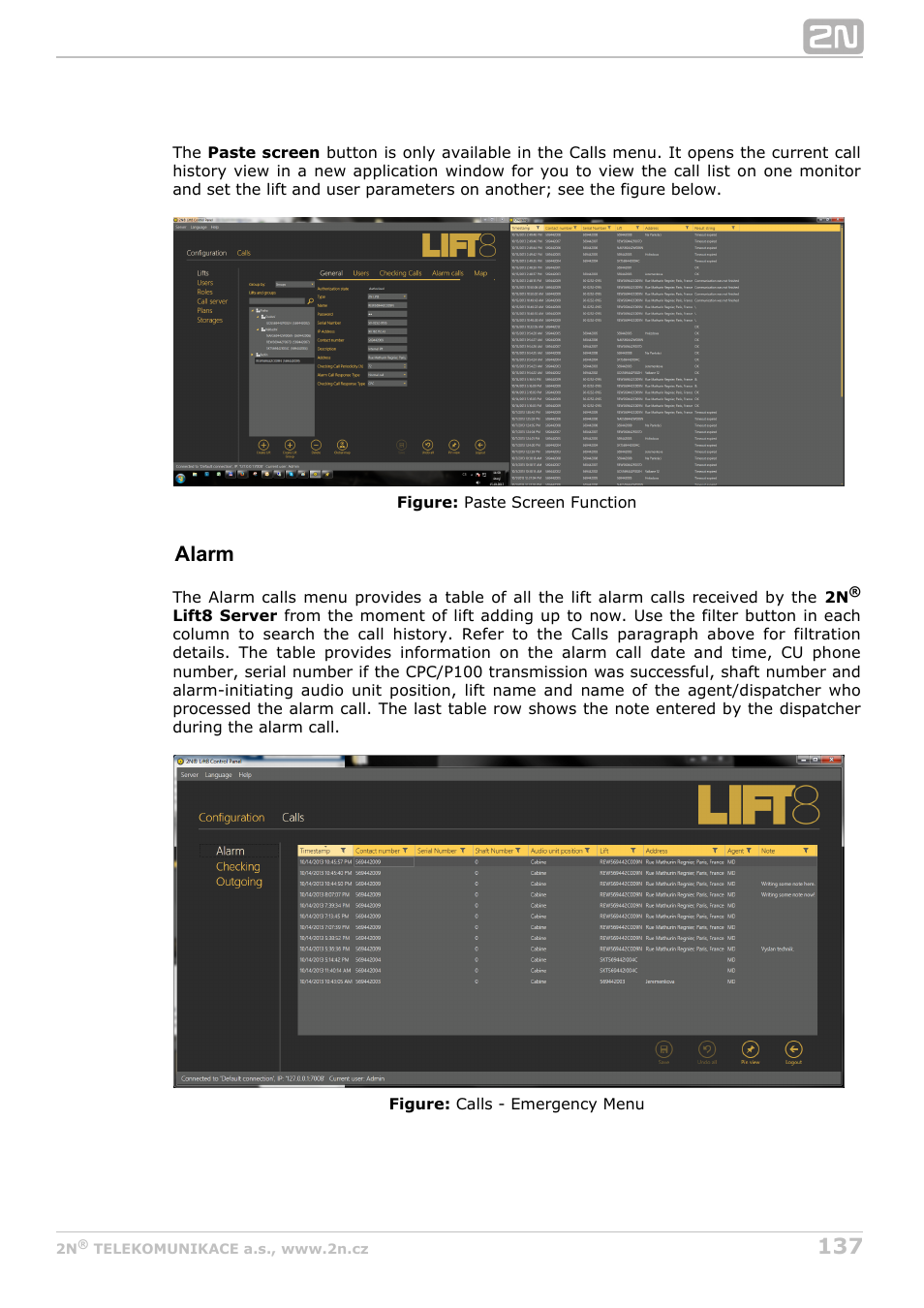 Alarm | 2N Lift8 v1.0 User Manual | Page 137 / 164