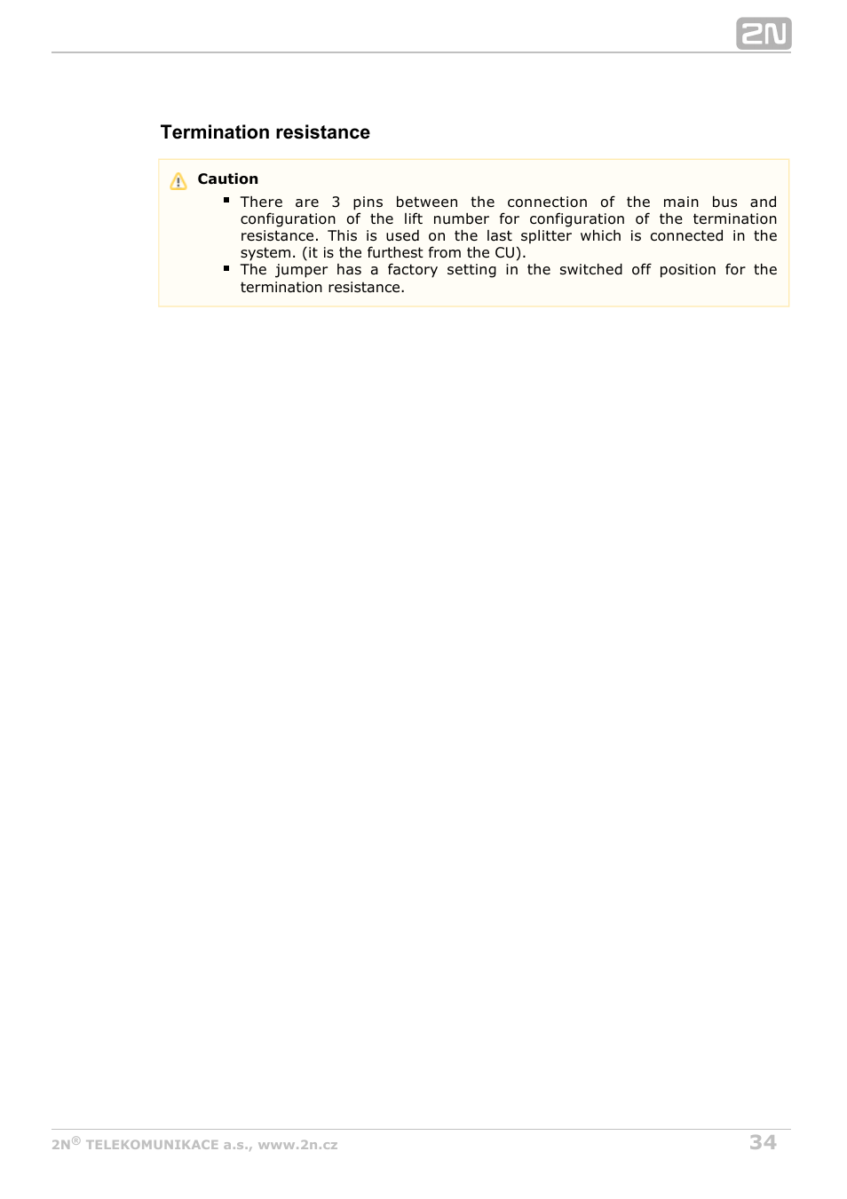 Termination resistance | 2N Lift8 v1.0 User Manual | Page 34 / 164