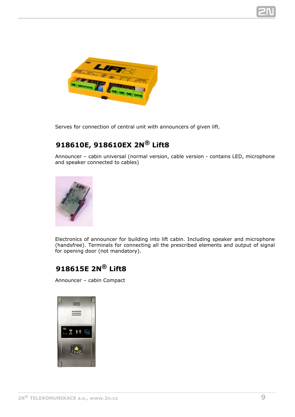 2N Lift8 v1.0 User Manual | Page 9 / 164