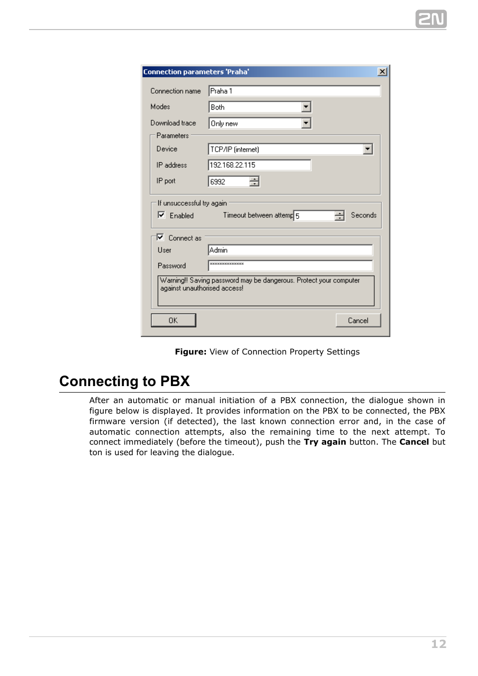 Connecting to pbx | 2N NetStar Admin manual User Manual | Page 12 / 282