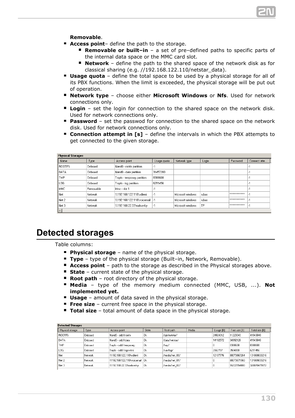 Detected storages | 2N NetStar Admin manual User Manual | Page 130 / 282