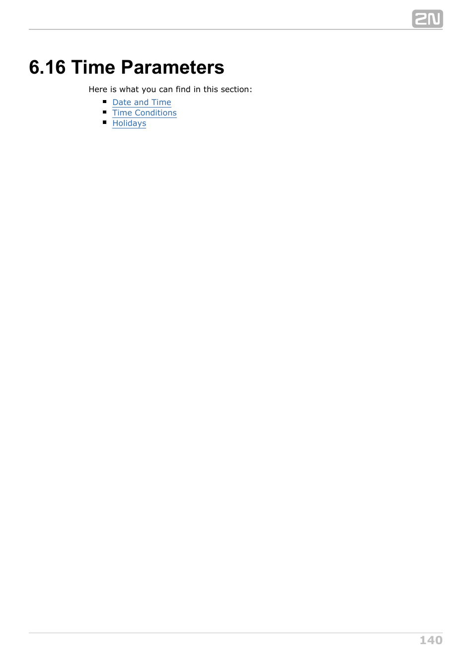 16 time parameters | 2N NetStar Admin manual User Manual | Page 140 / 282