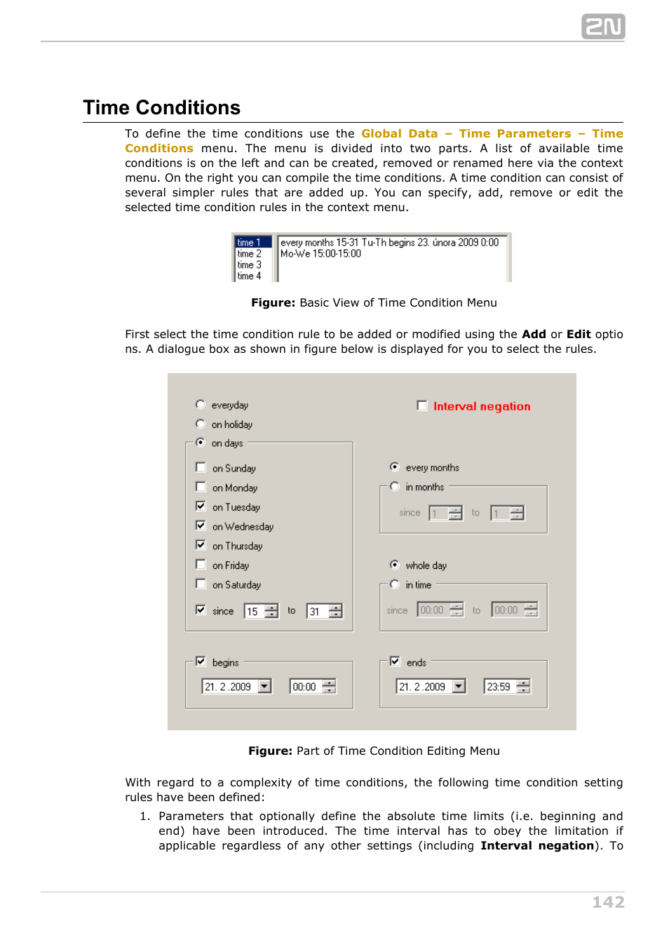 Time conditions | 2N NetStar Admin manual User Manual | Page 142 / 282