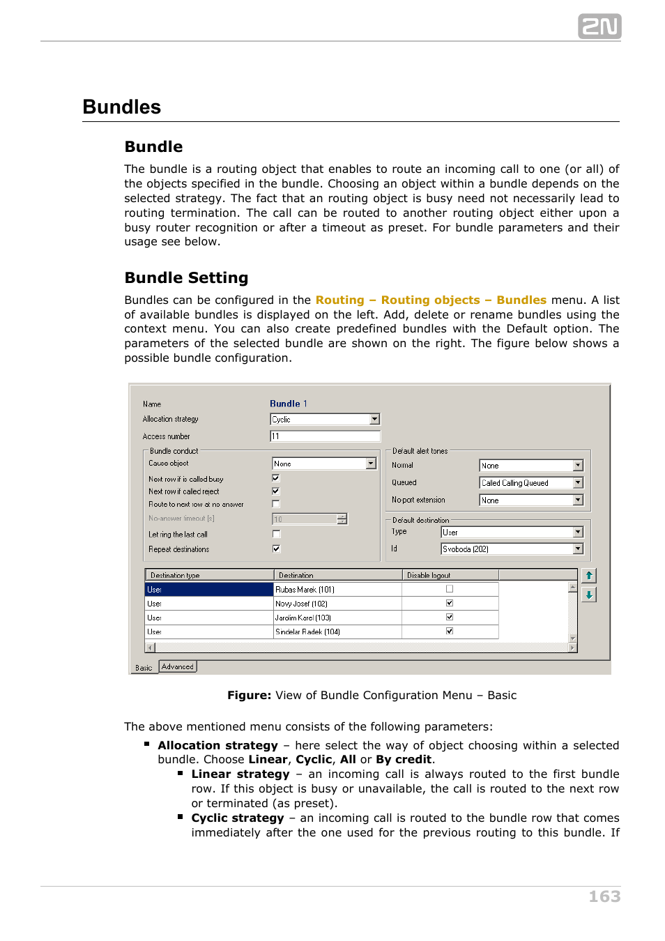 Bundles, Bundle, Bundle setting | 2N NetStar Admin manual User Manual | Page 163 / 282