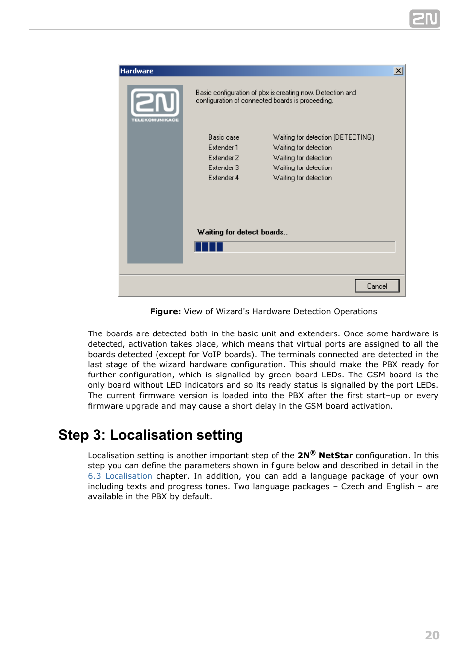 Step 3: localisation setting | 2N NetStar Admin manual User Manual | Page 20 / 282