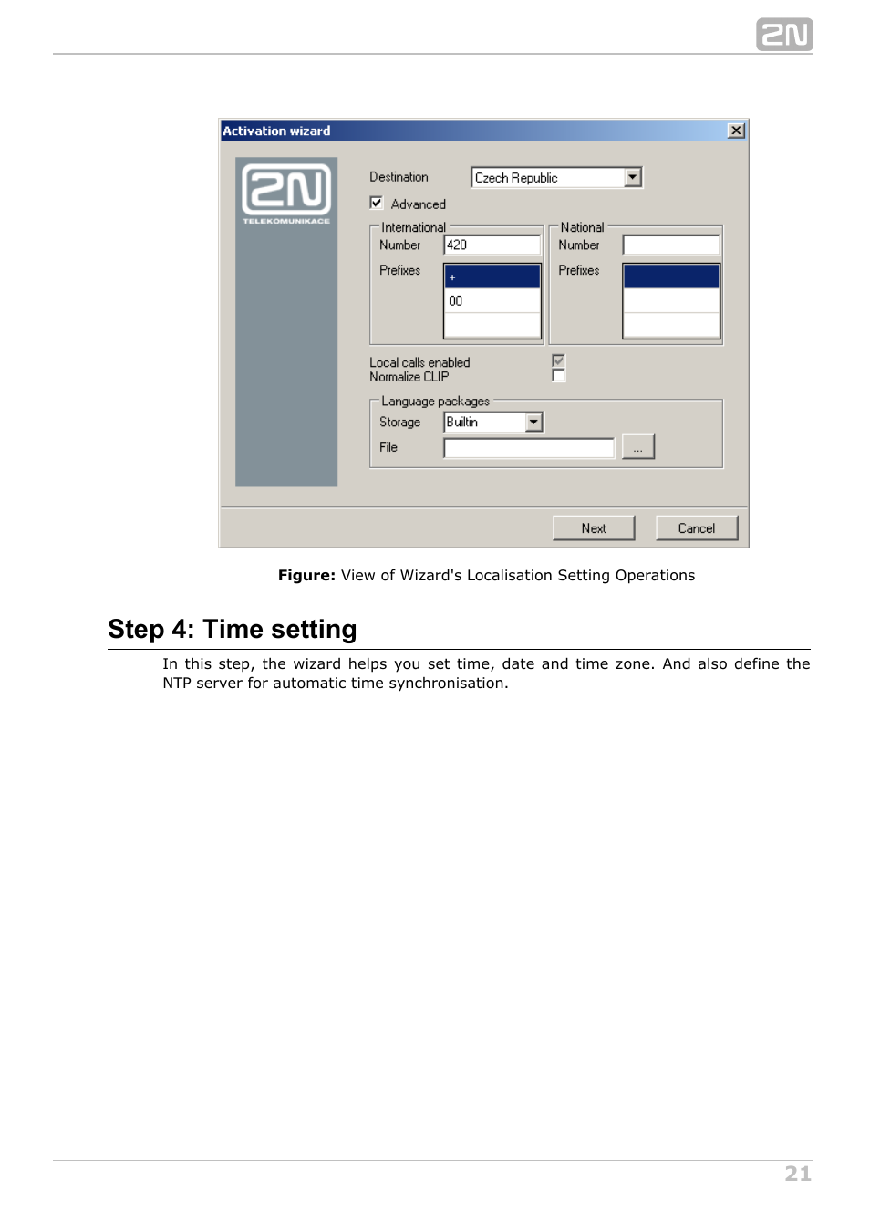Step 4: time setting | 2N NetStar Admin manual User Manual | Page 21 / 282