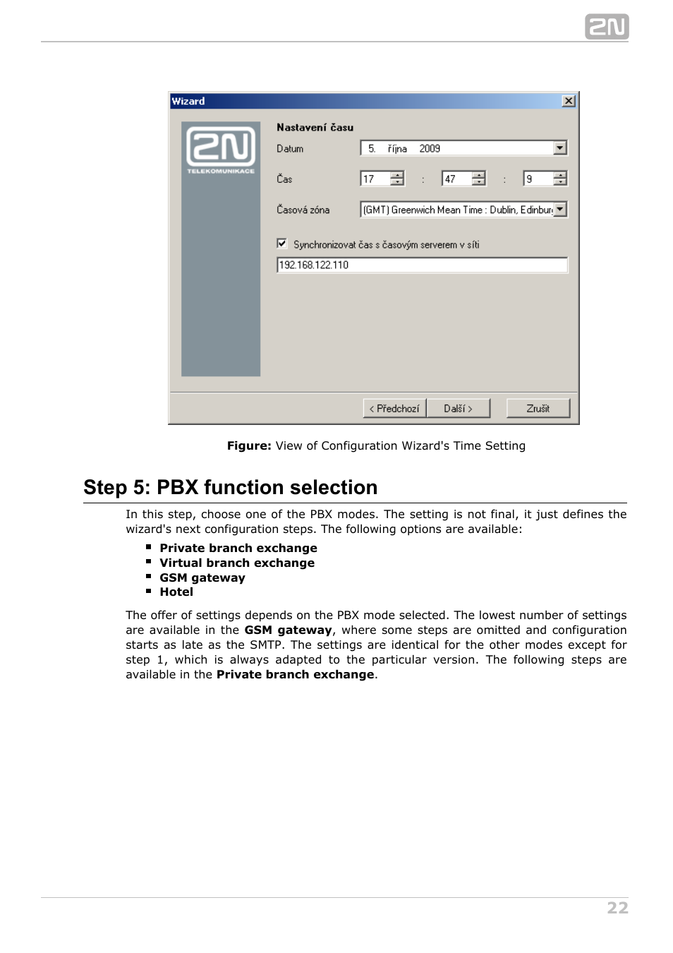 Step 5: pbx function selection | 2N NetStar Admin manual User Manual | Page 22 / 282