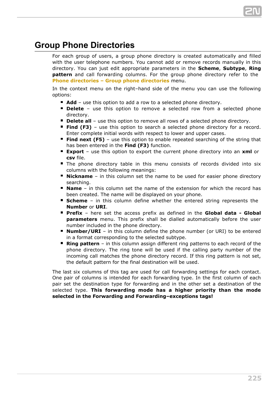 Group phone directories | 2N NetStar Admin manual User Manual | Page 225 / 282