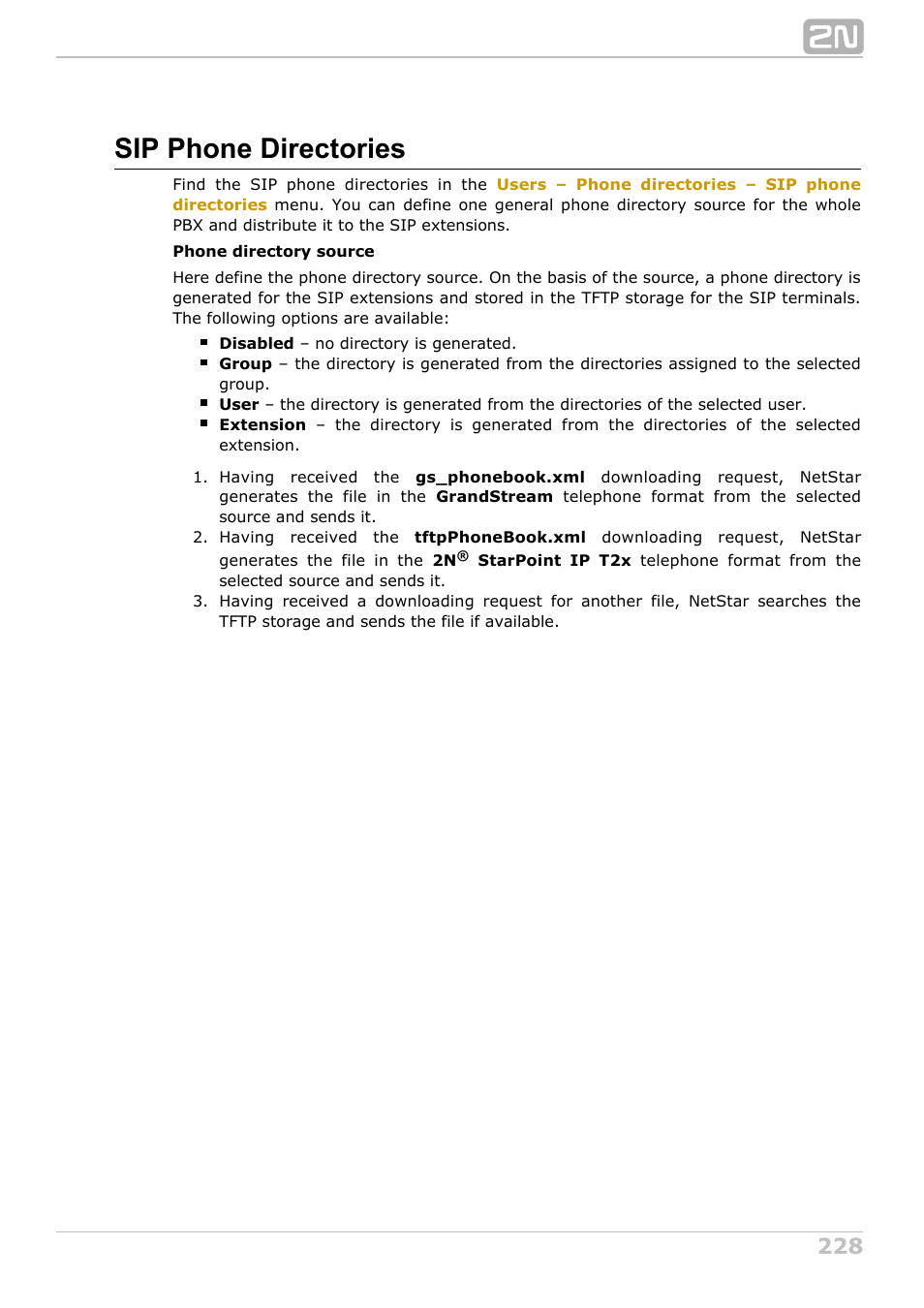 Sip phone directories | 2N NetStar Admin manual User Manual | Page 228 / 282